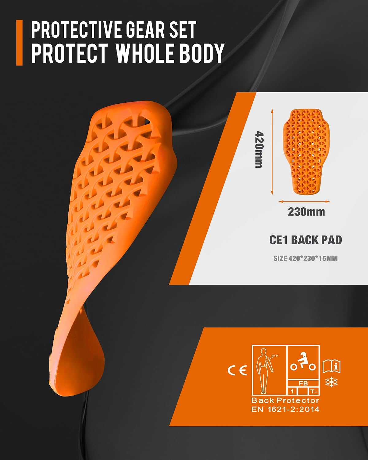 Certified Armor Pads Set Elbow Shoulder Back for Motorcycle Jackets | Motorcycle Armor Protector Inserts CE Level 2