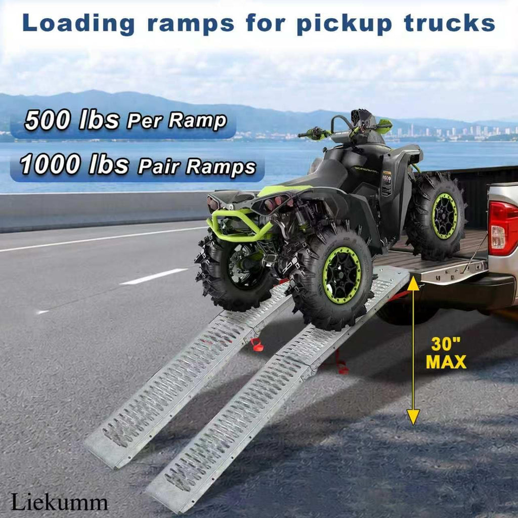 83" ATV Ramps 2-Pack, 1000 lbs Loading Ramps for Pickup Trucks | Foldable Design, No Assembly Required, Anti-Slip