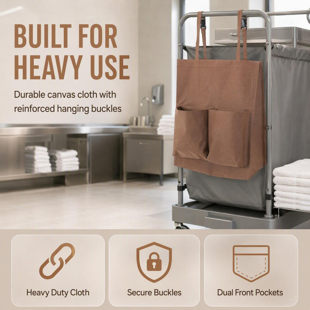 Housekeeping Cart Trash Bag Plastic and Cloth Coffee