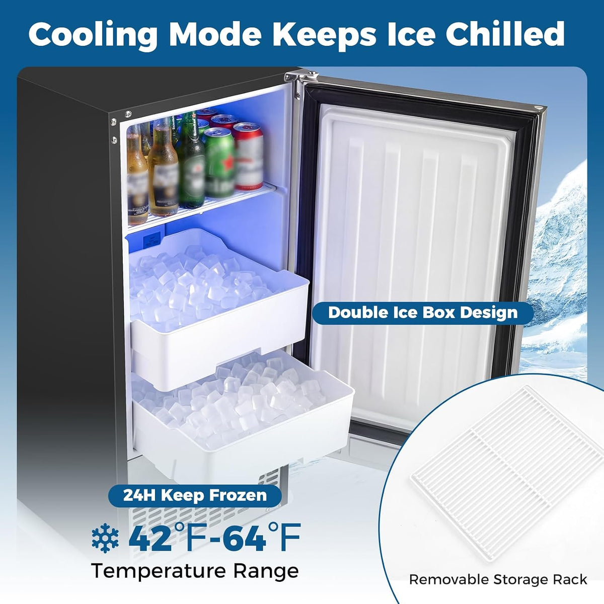 Commercial Nugget Ice Maker Machine 90 Lbs/24H Chewable Pellet Ice