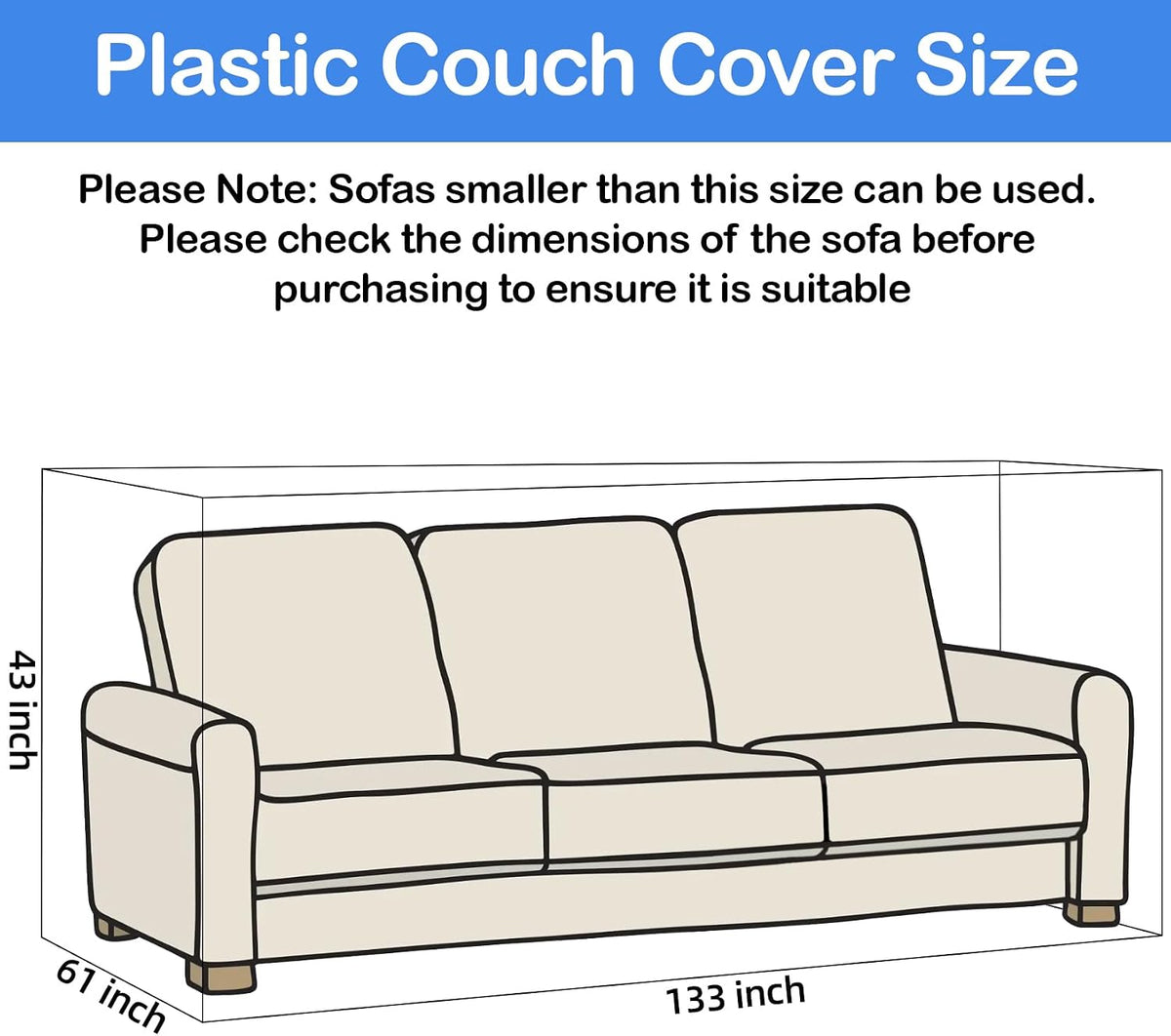 Disposable Plastic Couch Cover - Dustproof Furniture Covers