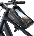 Bike Frame Bag Waterproof - [1s Release] Bike Phone Mount Holder | 2 in1 Bicycle Top Tube Bag, Cycling Pouch with