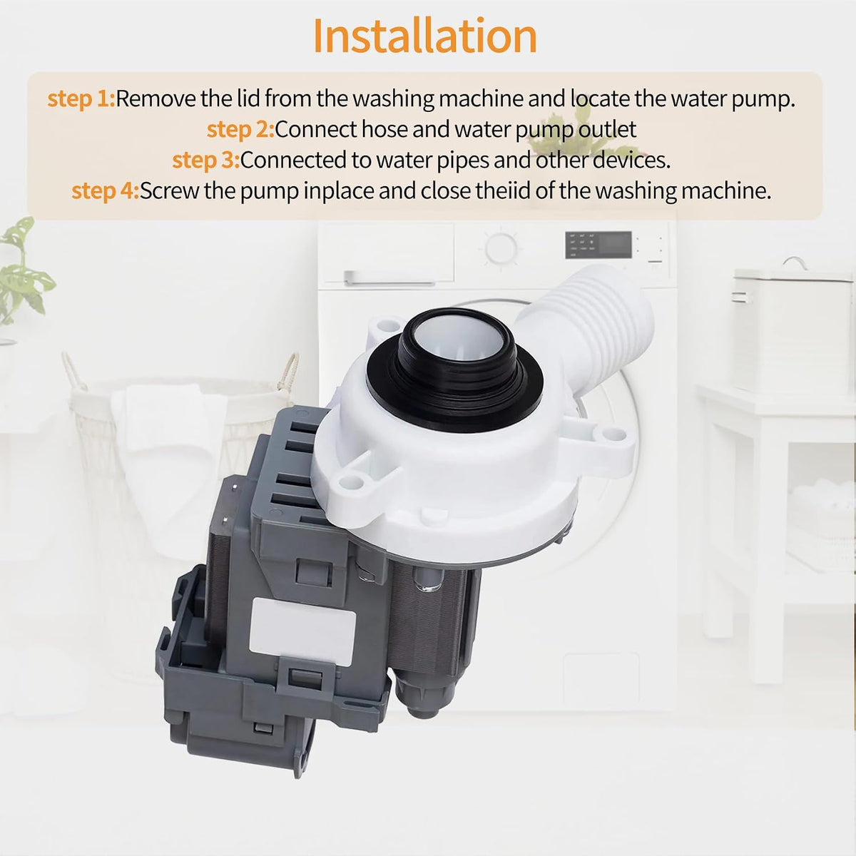 WTW4800XQ2 WTW4800BQ0 Washer Drain Pump Fit for maytag whirlpool