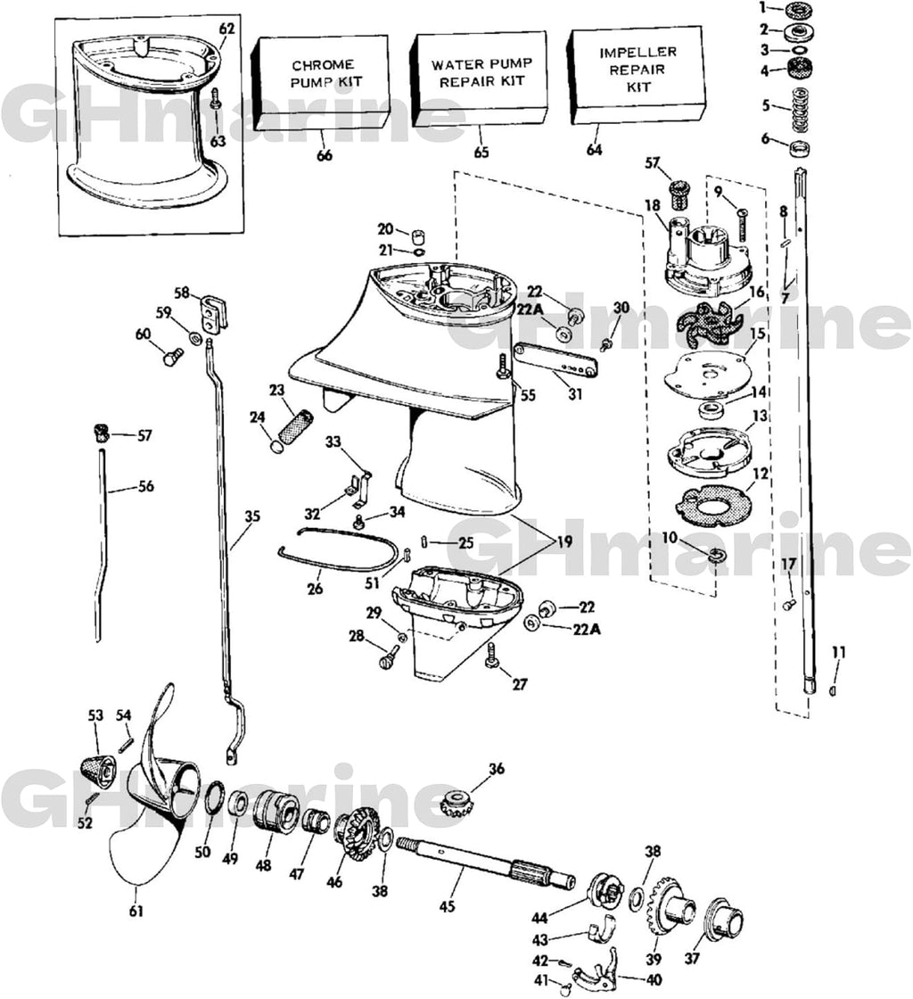 763758 Water Pump Impeller Kit for Johnson Evinrude OMC 5.5 6 7.5 HP