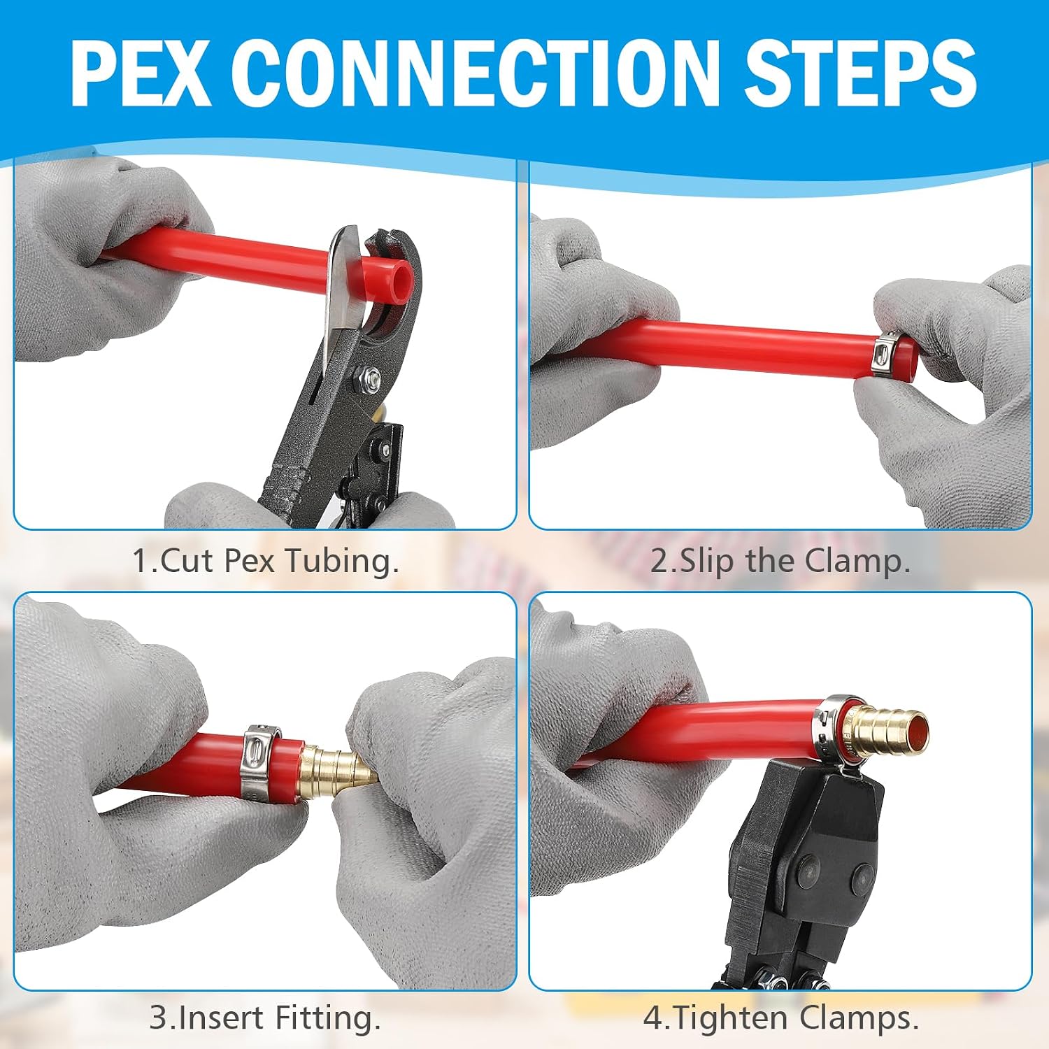 (Znkiok8 Pack) 1/2 Inch Pex Tee Fittings, For 1/2''Pex b Pipe,No Lead Brass,NSF,cUPC Certified.