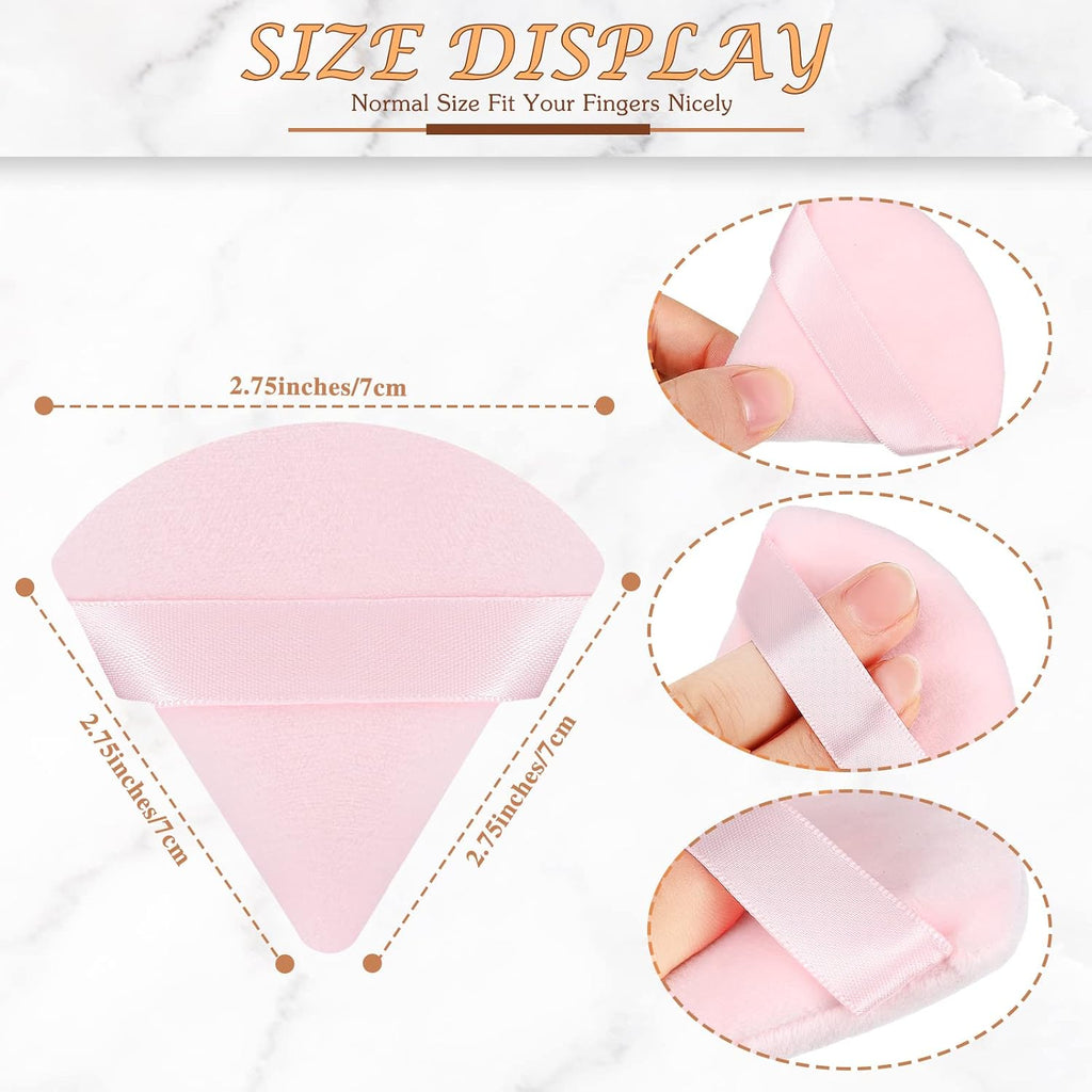 48 Pcs Triangle Powder Puff Velour Makeup Sponges,Bright Color