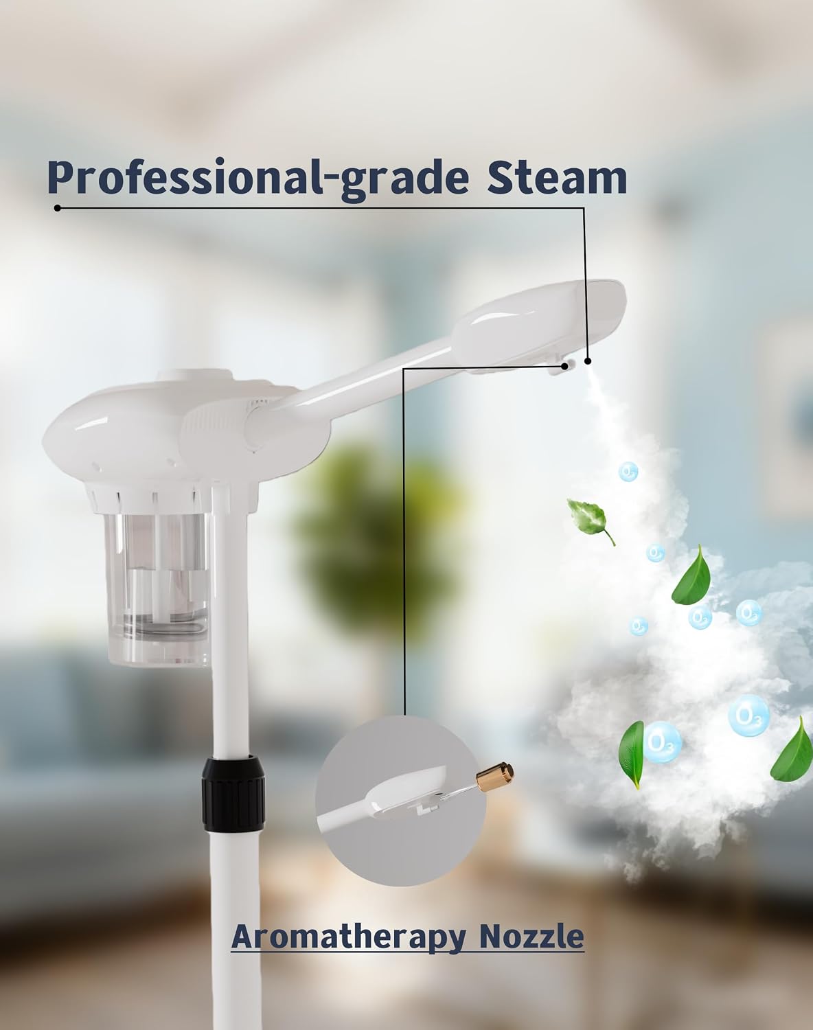 Professional Facial Steamer with Magnifying Lamp | Nano Ionic Face Steamer for Esthetician & Home Spa, Portable