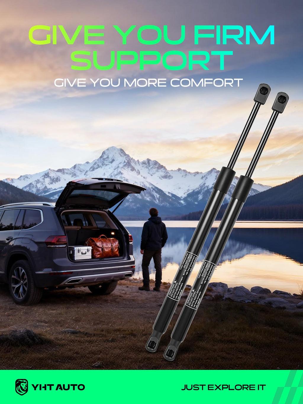 YHTAUTO Rear Liftgate Gas Struts Lift Supports for Dodge, Ram, Chrysler