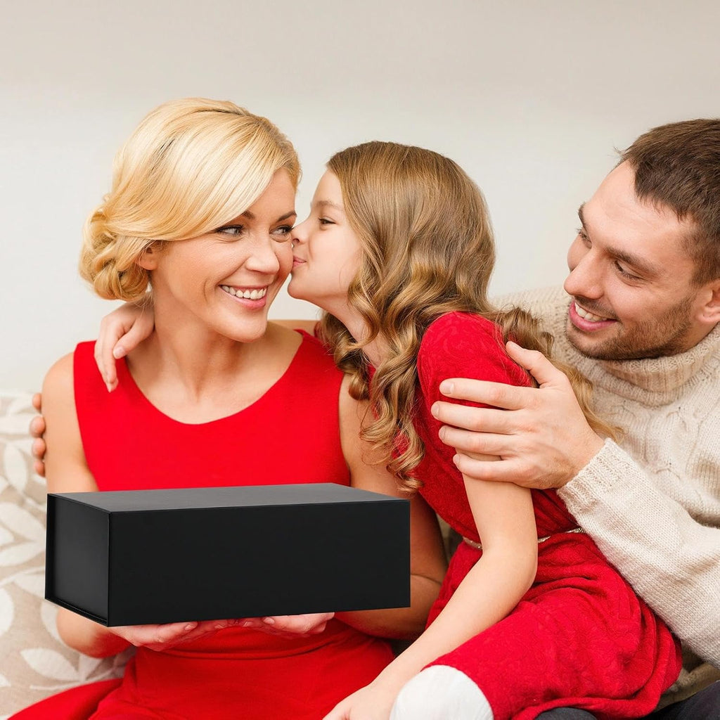 Black Gift Box, 12x6x4 Inch Gift Boxes for Presents & Packaging