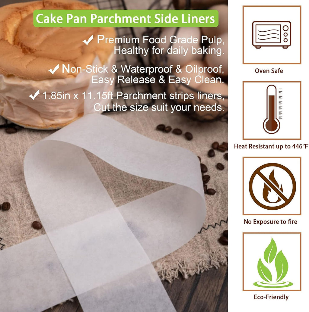 Cake Pan Liner, 1.85in x 111ft Parchment Paper Liner Roll