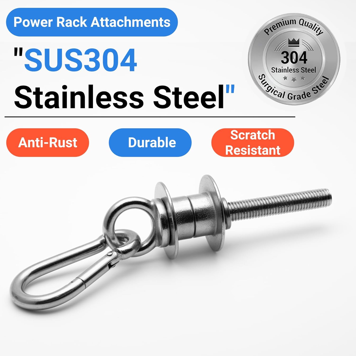 Heavy-Duty Power Rack Attachments, Quick-Install Home Gym Accessories for 2x2, 2x3 & 3x3 Power Racks, Fits 1/2" & 1"