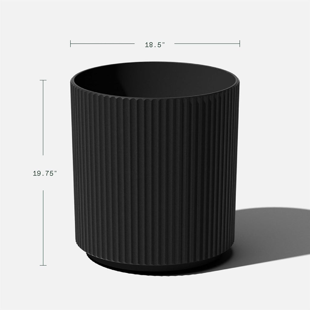 Round Demi Planter Pots for Indoor/Outdoor Garden Use, Made from Plastic-Concrete Mix with Drainage Holes, Perfect