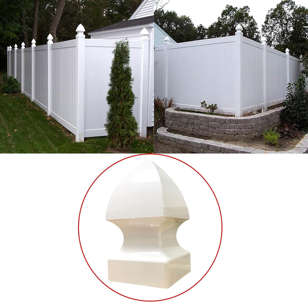 Gothic Fence Post Cap - 4" x 4" Vinyl, White