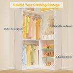 36" Corner Closet System with Shelves, L Shape Closet Organizer