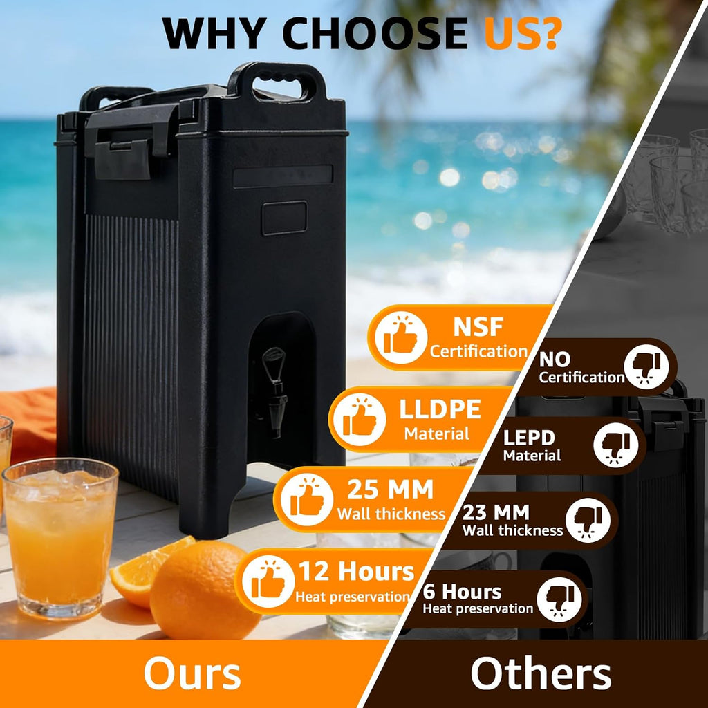 Insulated Beverage Dispenser 5 Gallon Hot and Cold Beverage Server