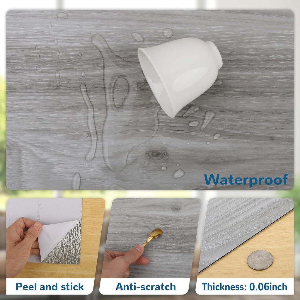 Peel and Stick Floor Tile Waterproof Self Adhesive Kitchen Floor Tiles DIY Flooring for Diningroom Bedroom Basements