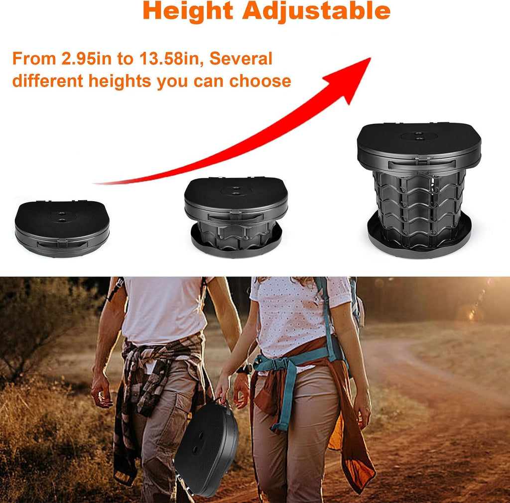 Portable camping Toilet, Foldable and Height Adjustable, Load Capacity 400lbs, with Carrying Handle, Perfect for