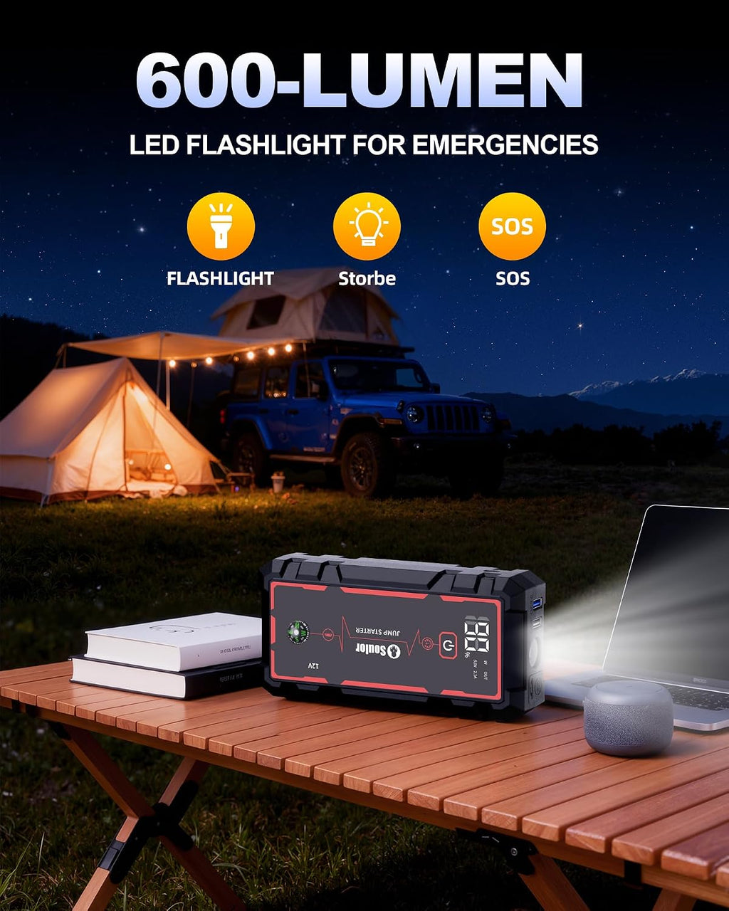 Car Battery Jump Starter Battery Jumper Starter Portable 6000A