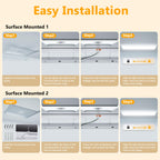 1x4 LED Flat Panel Light Surface Mount, Selectable 5CCT, 4 Pack