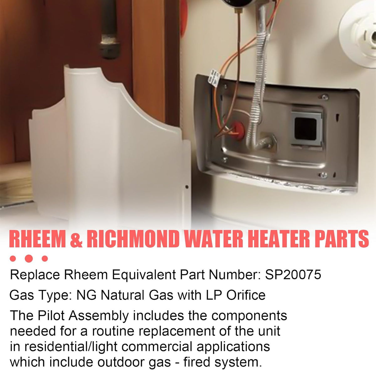 Ketofa SP20075 Pilot and Igniter Assembly, NG Water Heater Pilot Assembly