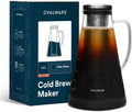Airtight Cold Brew Iced Coffee Maker Pitcher (& Iced Tea Maker) with Spout – 1.5L/ 51oz Brewing Glass Carafe with