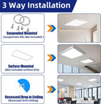 8Pack 2x2 LED Flat Panel Troffer Light Fixture,5800lm 5000K,0-10V Dimmable