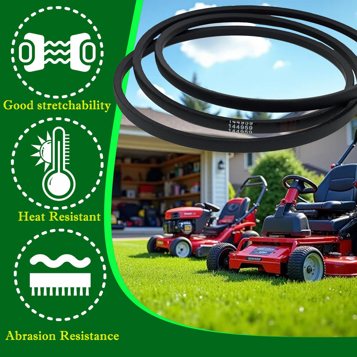 144959 Riding Mowers Deck Belt 42" for Craftsman LT1000 LT2000 LT3000 DYT4000 160855 130801 138255 Replaces Husqvarna