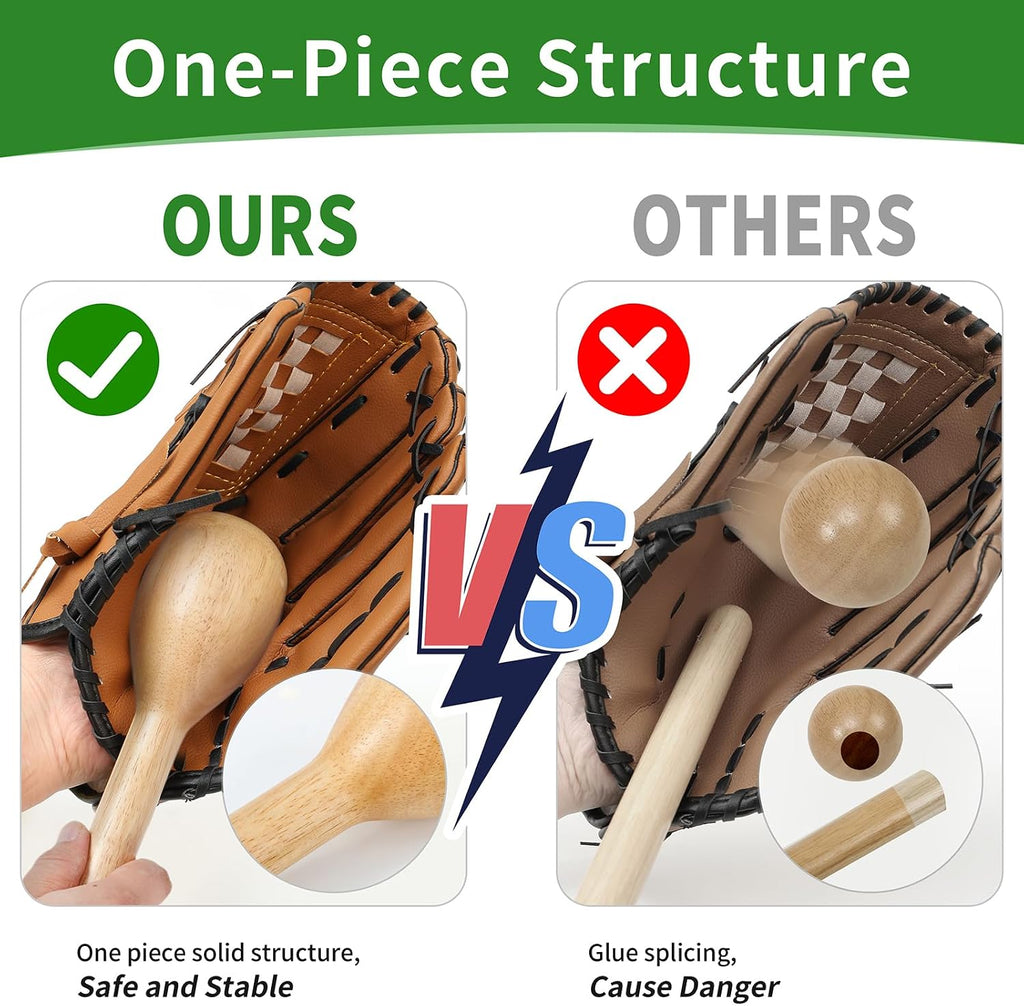 Baseball Glove Break-in kit, One Piece Structure Baseball & Softball Glove Mallet, Glove Wrap Band, Practice Ball