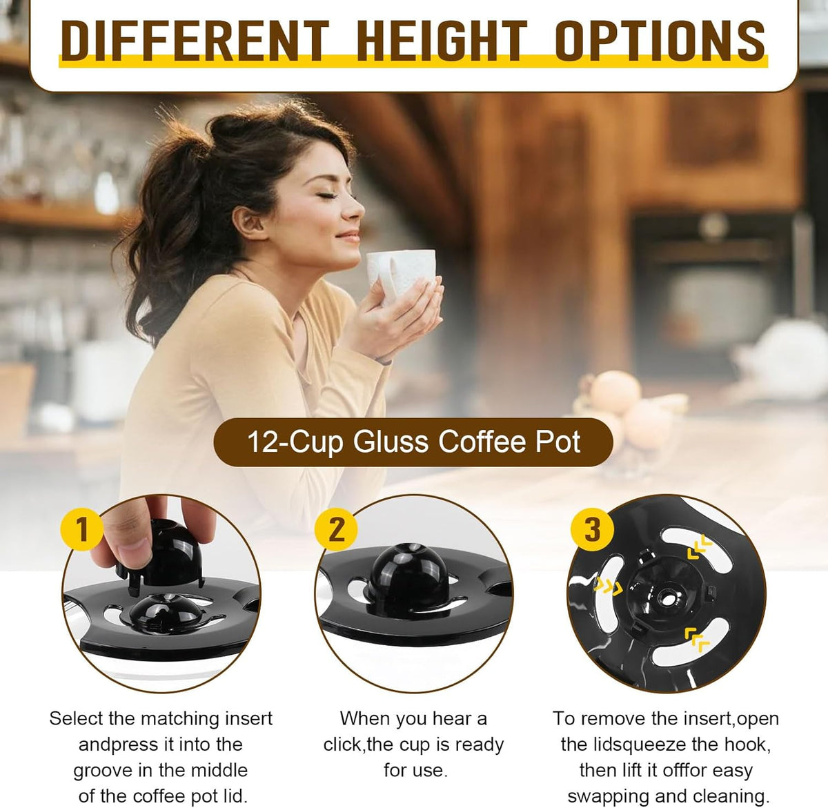 12 Cup Coffee Machine Glass Carafe Replacement for Mr. Coffee