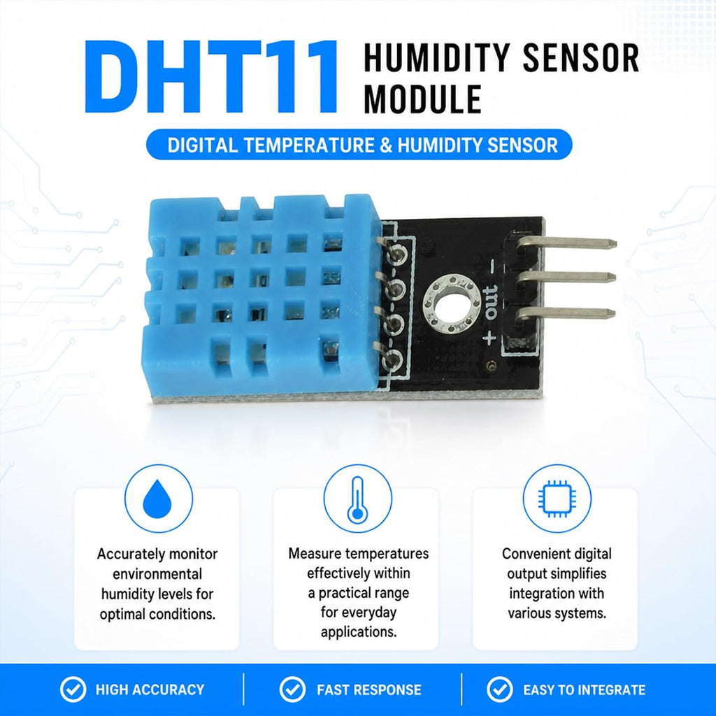 10-Pack DHT11 Humidity Sensor Module, 3.3V-5.5V