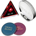 [Set of 4] Dealer Button, Ceramic Big Blind and Small Blind, Poker Crystal ALL IN Buttons (Position Markers)Poker
