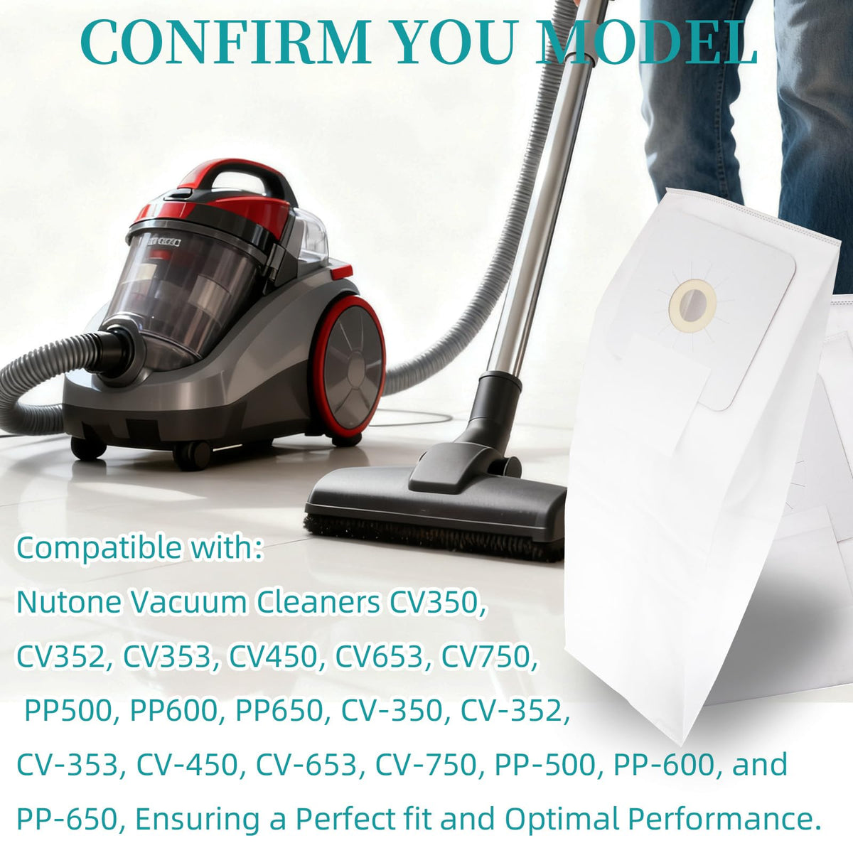 6-Pack 391 Central Vacuum Bags Compatible with Nutone Central Vacuum