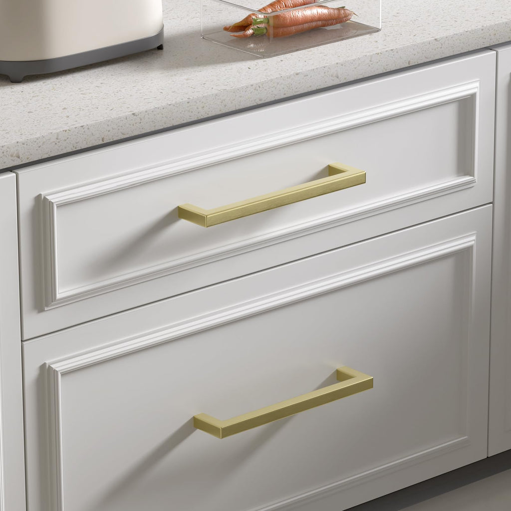 25 Pack 7-9/16" CC Brushed Gold Cabinet Pulls Kitchen Handles