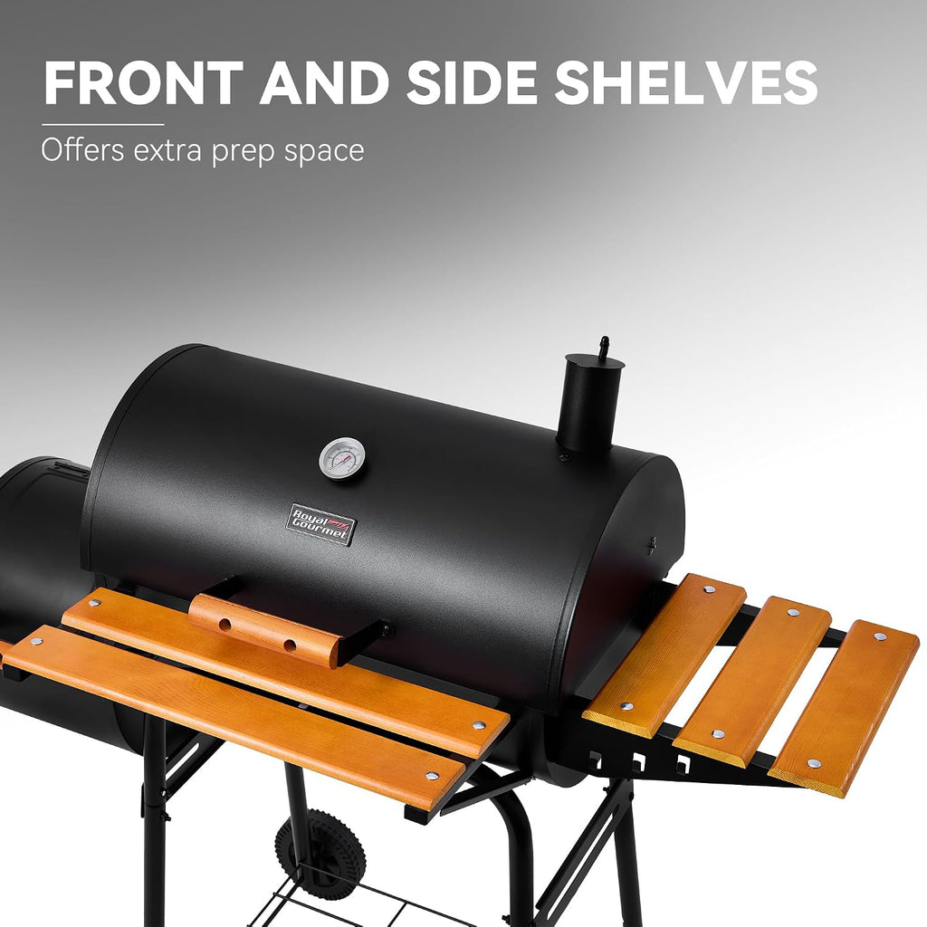 CC1624W Barrel Charcoal Grill with Offset Smoker, 552 Sq. In.