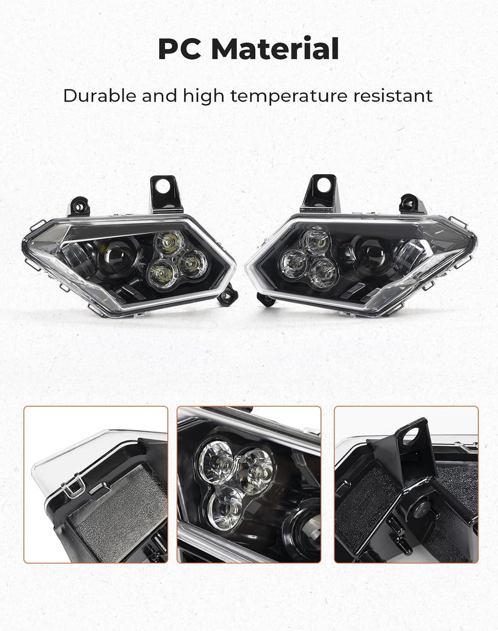 KEMIMOTO X3 LED Headlights Assembly Compatible with Can Am X3 & X3 MAX