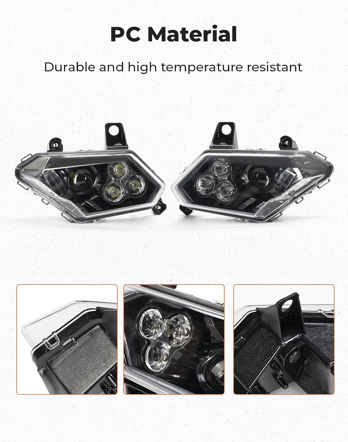 KEMIMOTO X3 LED Headlights Assembly Compatible with Can Am X3 & X3 MAX