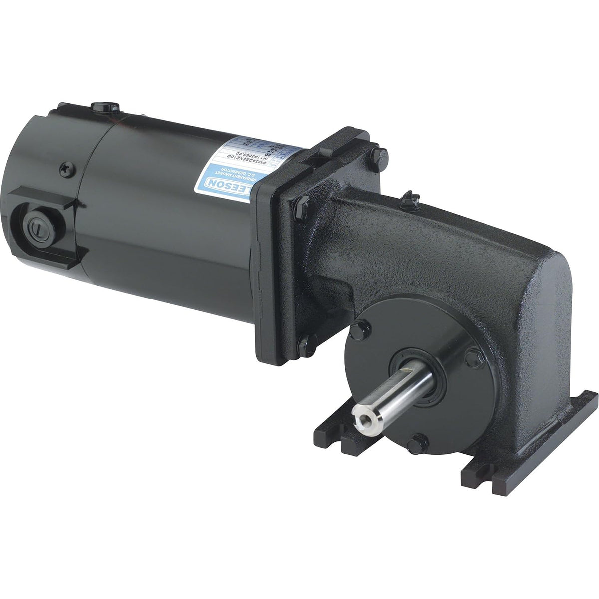 Leeson Right Angle 90 Volt DC Gear Electric Motor -1/4 HP, 62 RPM, Model Number M1135042