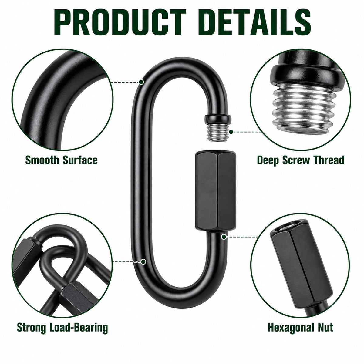 6 Pack Chain Links Stainless Steel M3.5 Quick Link Chain Connector