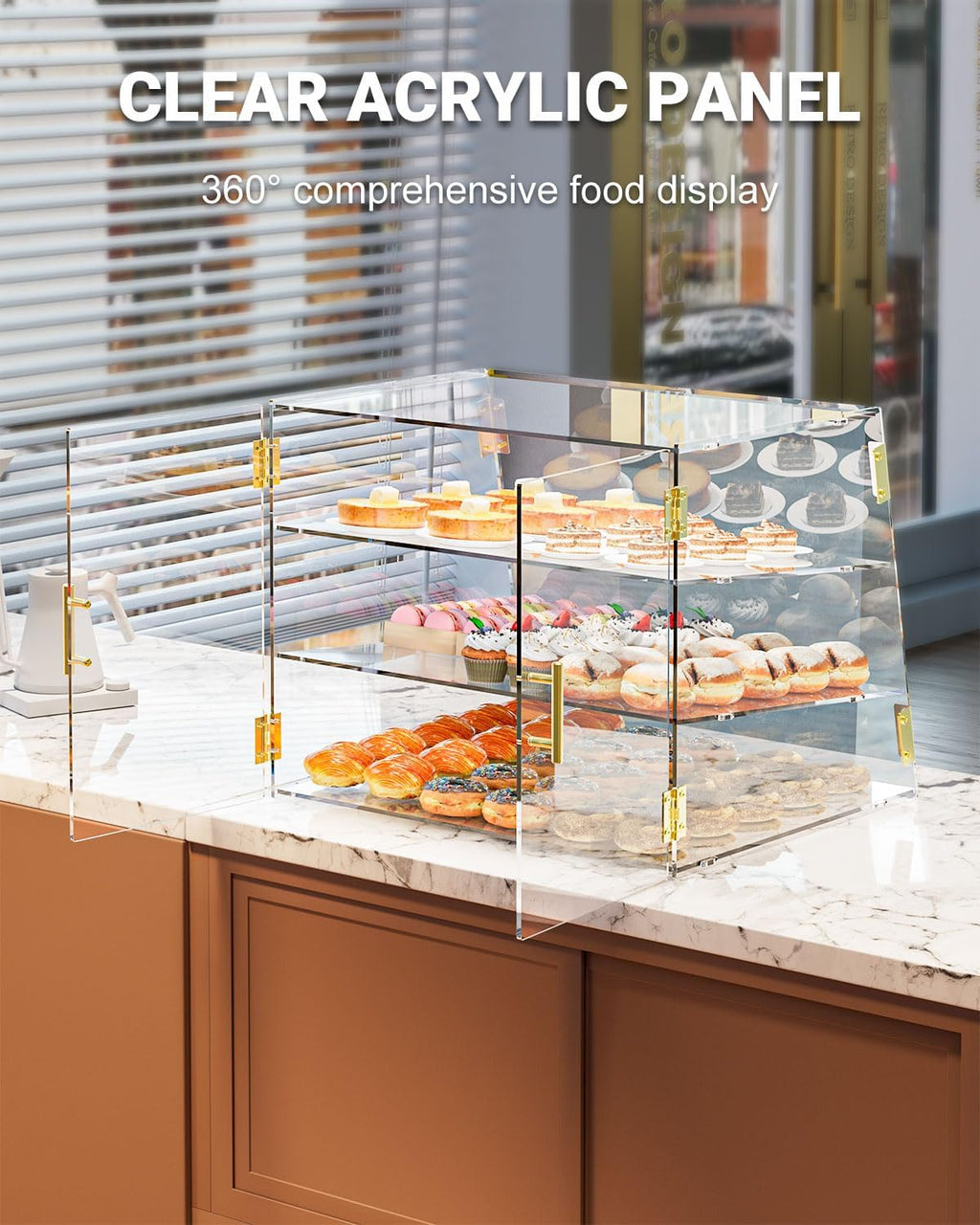 3-Tier Slanted Commercial Bakery Display Case