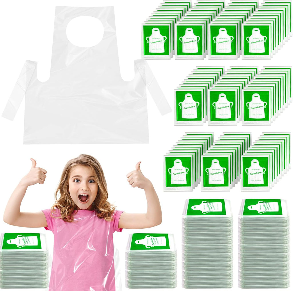 Disposable Aprons for Kids, Clear Plastic Aprons