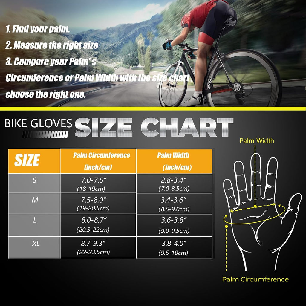 Bike Cycling Gloves for Men Women,Non-Slip Breathable 5MM Gel Pads DH Mountain Road Bicycle Gloves for MTB Biking