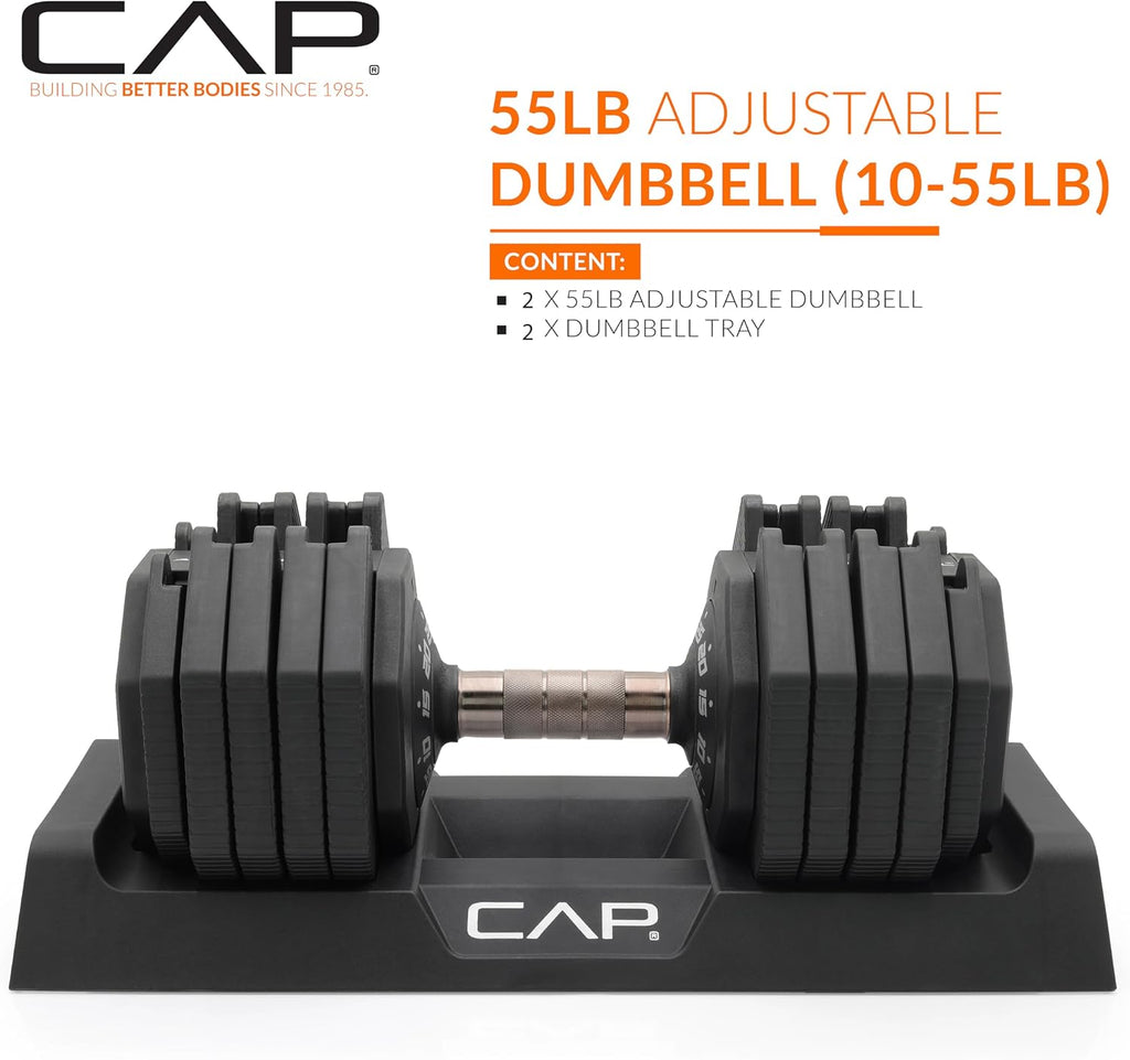 ADJUSTABELL Adjustable Dumbbell Set, Premium Quick Select Adjustable Weights for Strength Training, Singles & Pairs