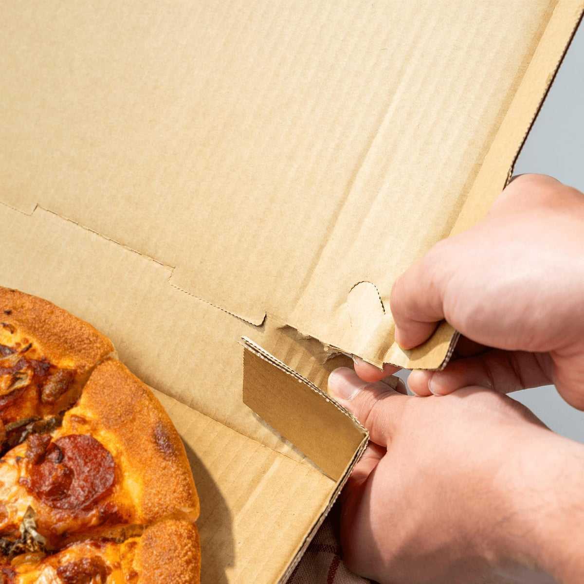 Pizza Boxes 12" x 12" x 2" [50 Pack] Classic Red Print Corrugated Boxes | Ventilated, Grease-Resistant, Durable for