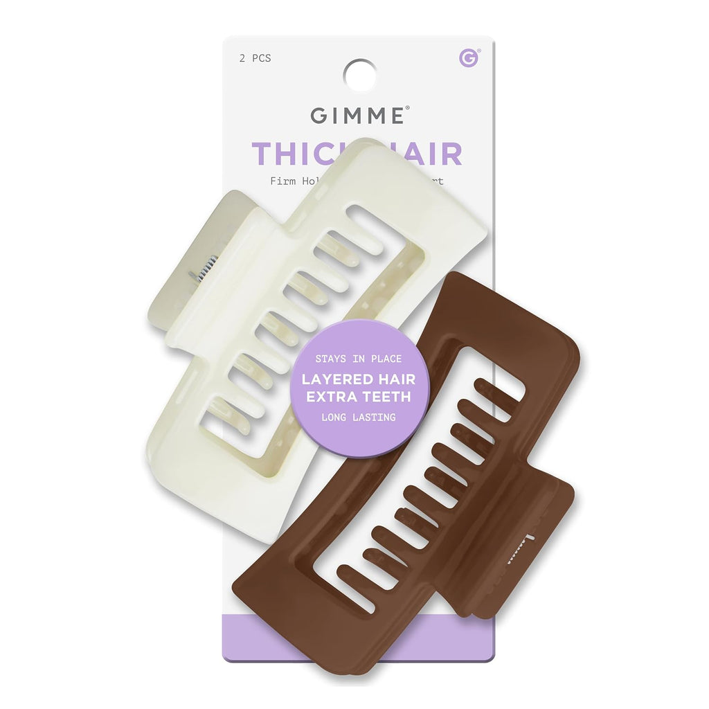 Beauty Thick Hair Extra Teeth Claw Clips - Double Layer Claws for Long & Curly Hair - Trendy Large, Non-Slip