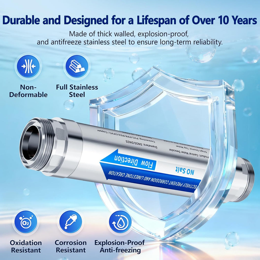 Scale Water Softener System,Salt-Free Water Descaler Whole House
