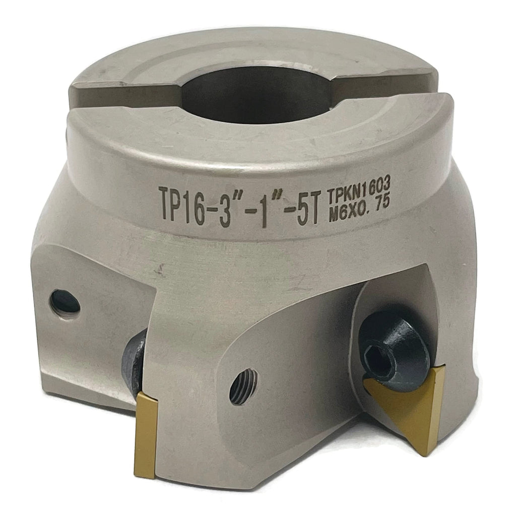 CME 3" 90° Indexable Face Mill w/ CAT40 Arbor, TPG322 Inserts Included, 5 Flutes