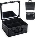 Makeup Case with LED Mirror, Portable Lockable Vanity Case, Travel Makeup Train Box for Women, Cosmetic Organizer