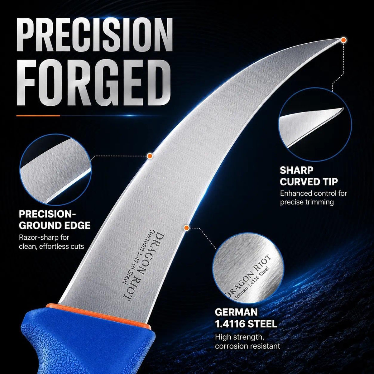 6 Inch Fillet Knife, Boning Knife, Flexible Blade, Curved Blade
