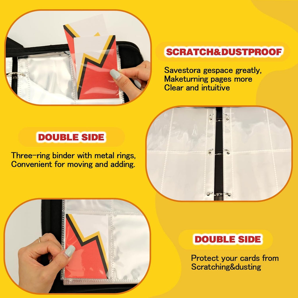 4 Pocket Trading Card Binder, 400 Cards Holder Album
