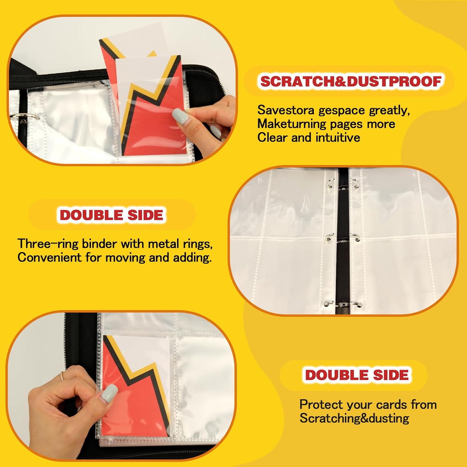4 Pocket Trading Card Binder, 400 Cards Holder Album